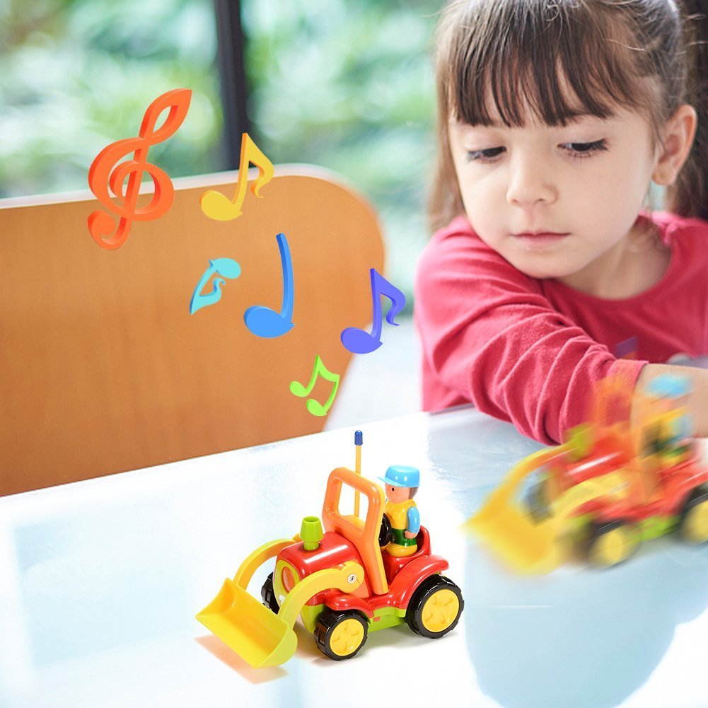 Haktoys Remote Control Bulldozer Toy for Toddlers – Easy RC Construction Tractor with Blade for Boys & Girls Ages 18 Months and Up | First Remote Control Vehicle for Kids