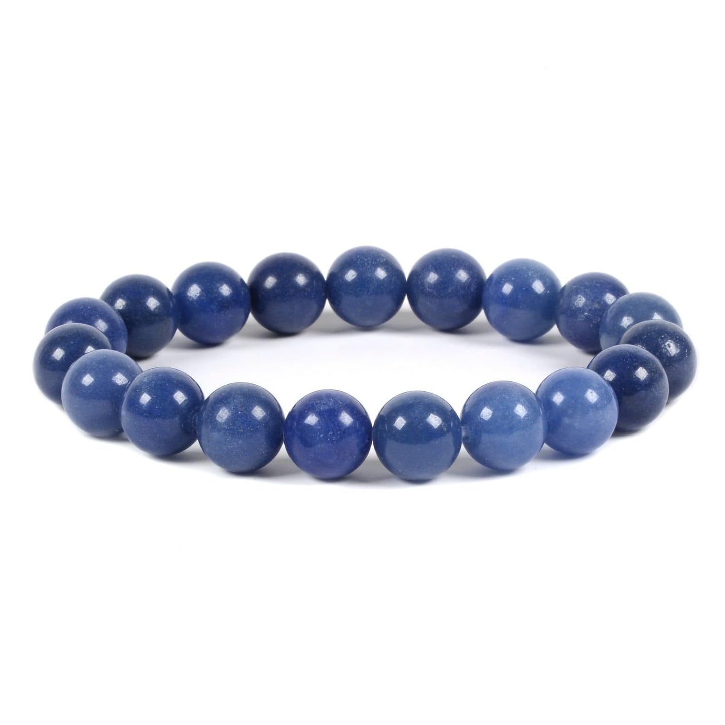 Justinstones Natural Blue Aventurine Gemstone 10mm Round Beads Stretch Bracelet 7 Inch Unisex