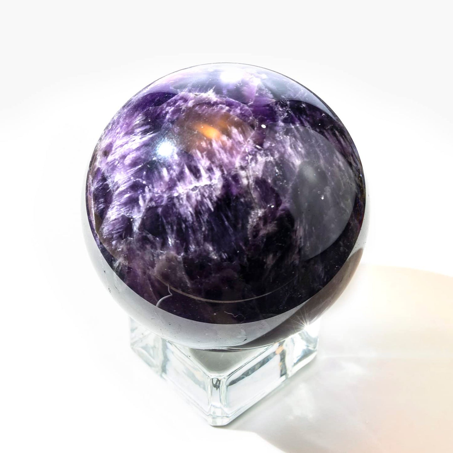 5-6cm/1.96-2.36inch Natural Amethyst Sphere Crystal Ball Hand Polished Decorative Sphere Healing Crystals Ball Healing Stone Crafts Fengshui Home Decoration Collect Gifts (50-60mm, Amethyst)
