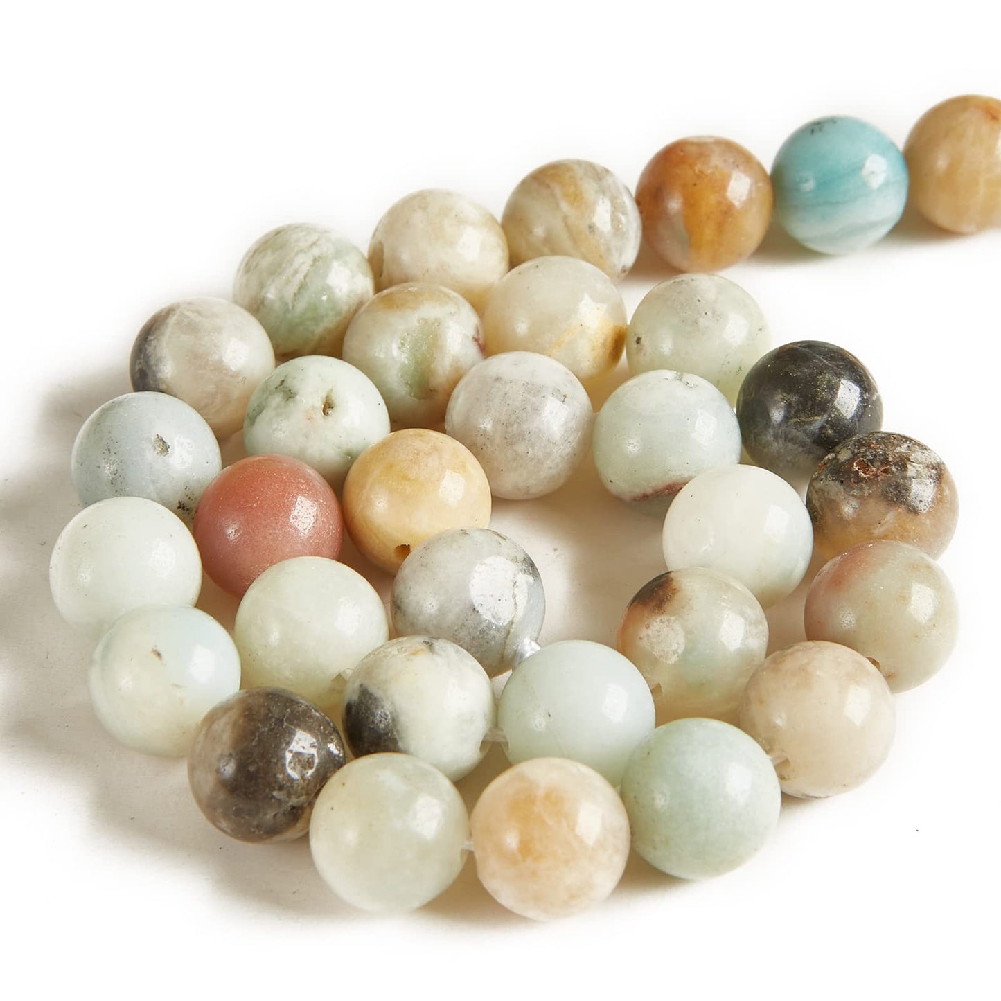60pcs 6mm Amazonite Beads Natural Gemstone Beads Round Loose Beads for Jewelry Making