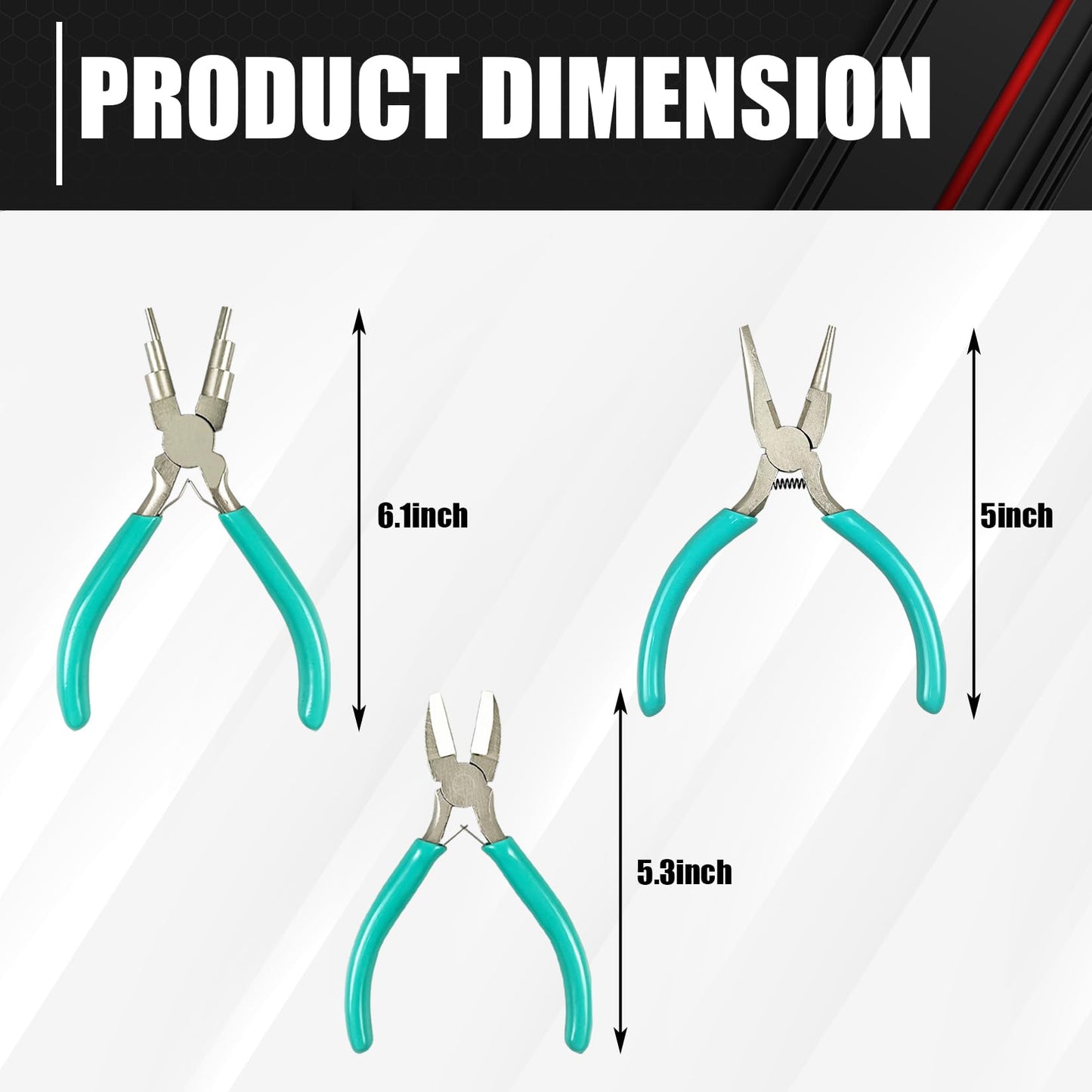 C&T 3-Piece Jewelry Pliers Set, Jewelry Making Tools Kit, Micro Jewelry Plier, Jewelry Making Supplies, Pliers set for jewellery making bead winding and shaping wire DIY Crafts
