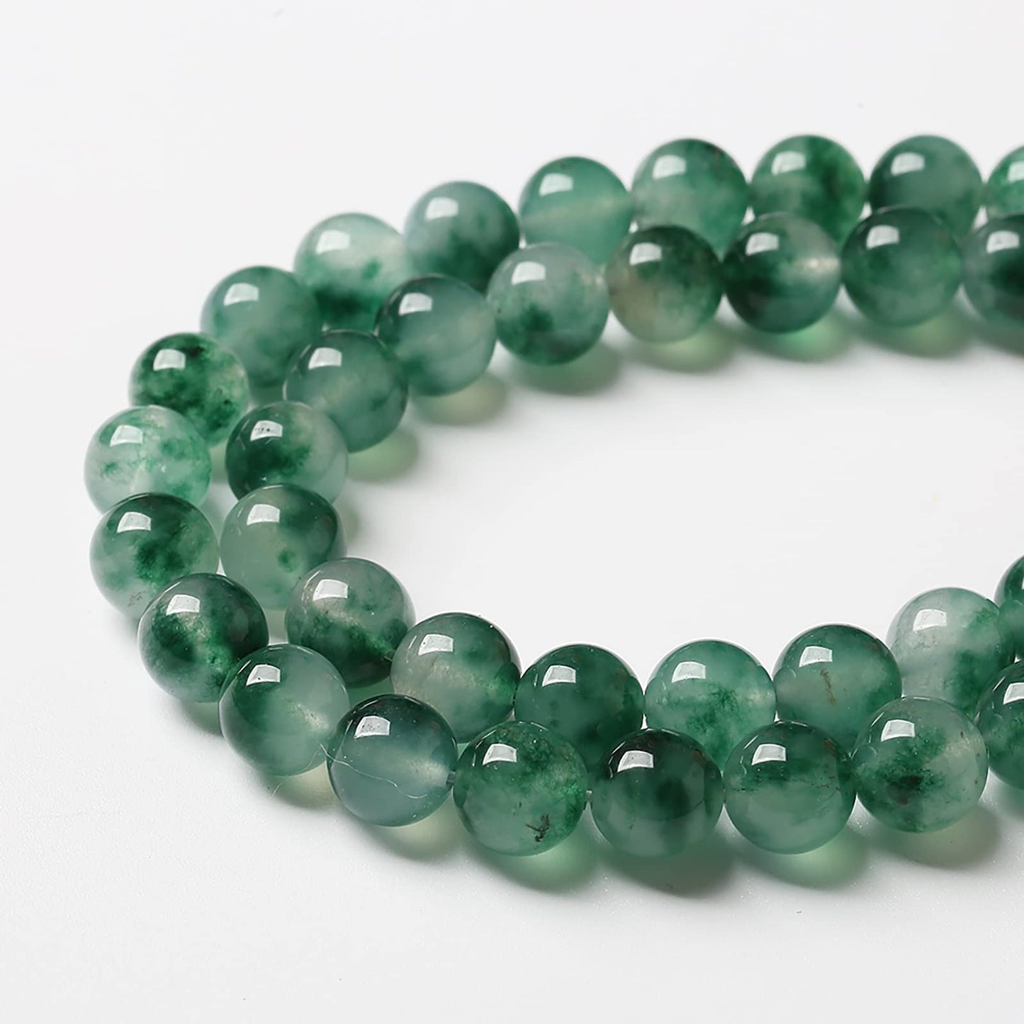 36pcs 10mm Natural Water Grass Jades Chalcedony Beads Round Loose Beads for Jewelry Making DIY Bracelets Crystal Energy Healing Power Stone (10mm, Water Grass Jade Beads)