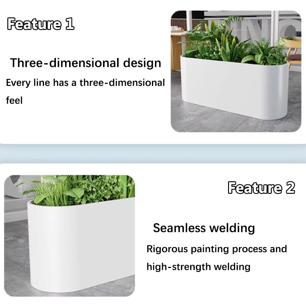 Sions Freestanding Planter Garden Beds, Outdoor Galvanized Planter Raised Garden Boxes, Raised Vegetable Gardens and Balcony Plant Tray Planting Beds,White 60cm*30cm*70cm