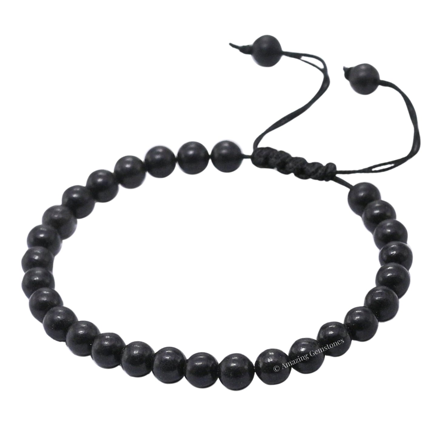 Amazing Gemstone Shungite Bracelet, Gifts For Men & Women - Protection Healing Crystal Bracelet - 6mm Gemstone Beaded Adjustable Bracelet, Pulseras Para Hombres Mujer Stocking Stuffers