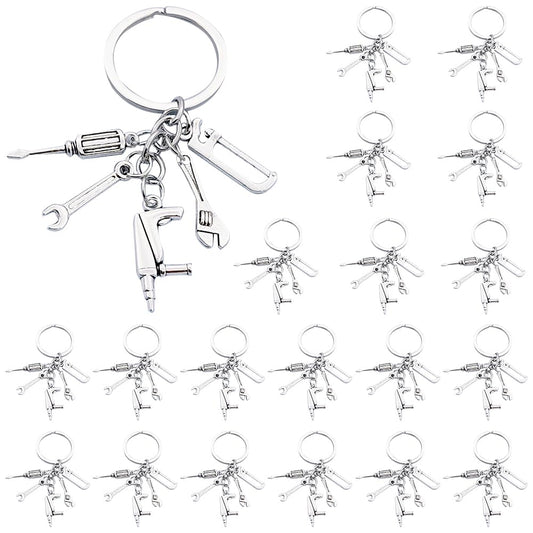 iMagitek 20Pcs Dad Grandpa Toolbox Keychains Screwdriver Wrench Saw Keychains for Father Grandpa Men's Keying Gifts Father's Day Birthday Gifts
