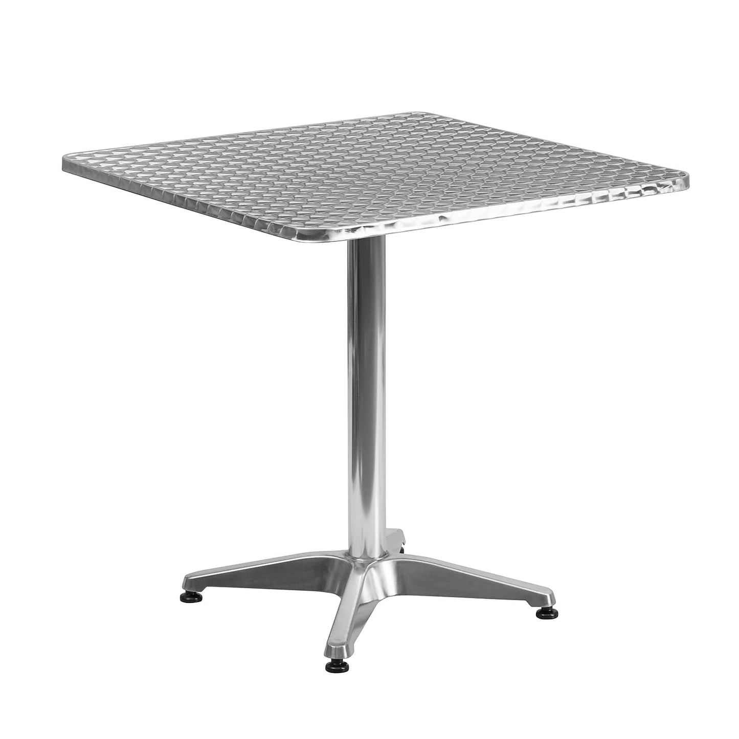 Flash Furniture Mellie Commercial Grade 27.5" Square Aluminum Indoor-Outdoor Table with Base