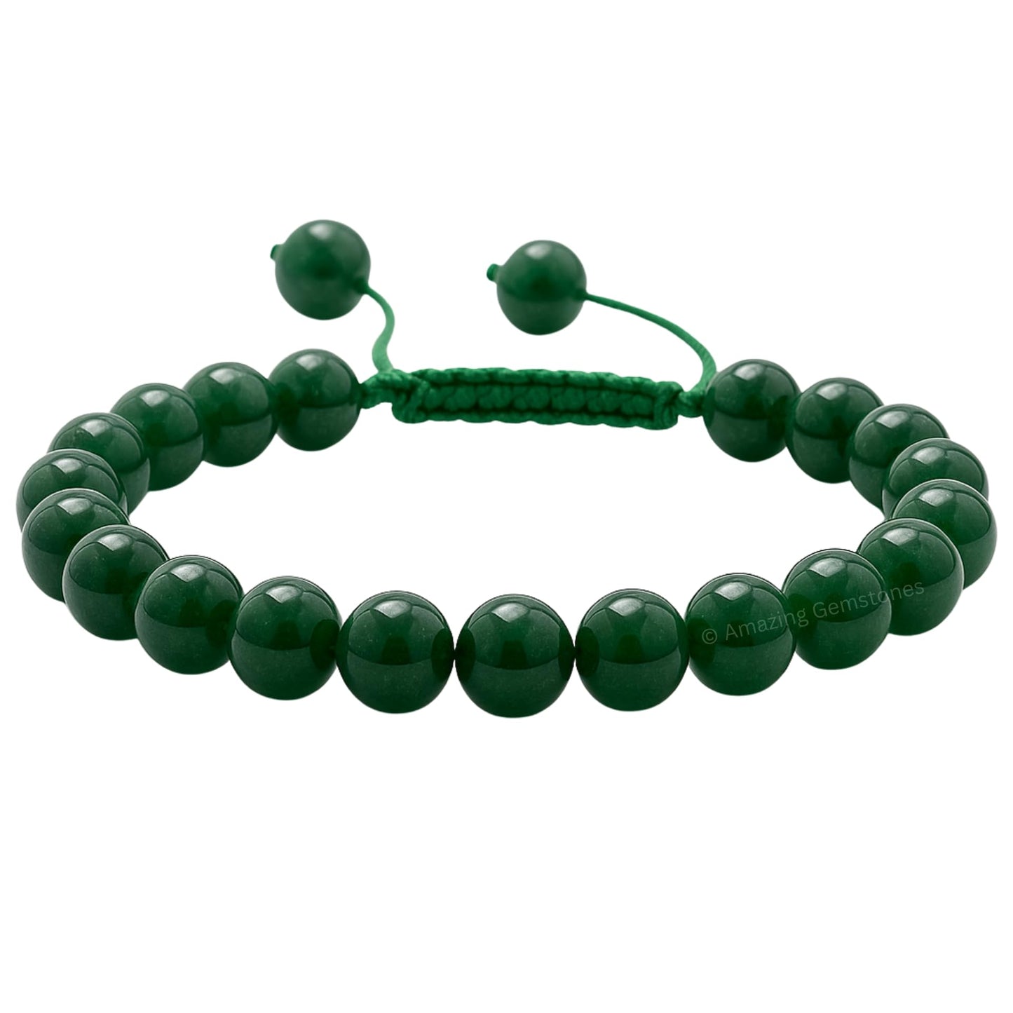 Amazing Gemstone Jade Bracelet, Gifts For Men & Women - Protection Healing Crystal Bracelet - 8mm Gemstone Beaded Adjustable Bracelet, Pulseras Para Hombres Mujer Stocking Stuffers