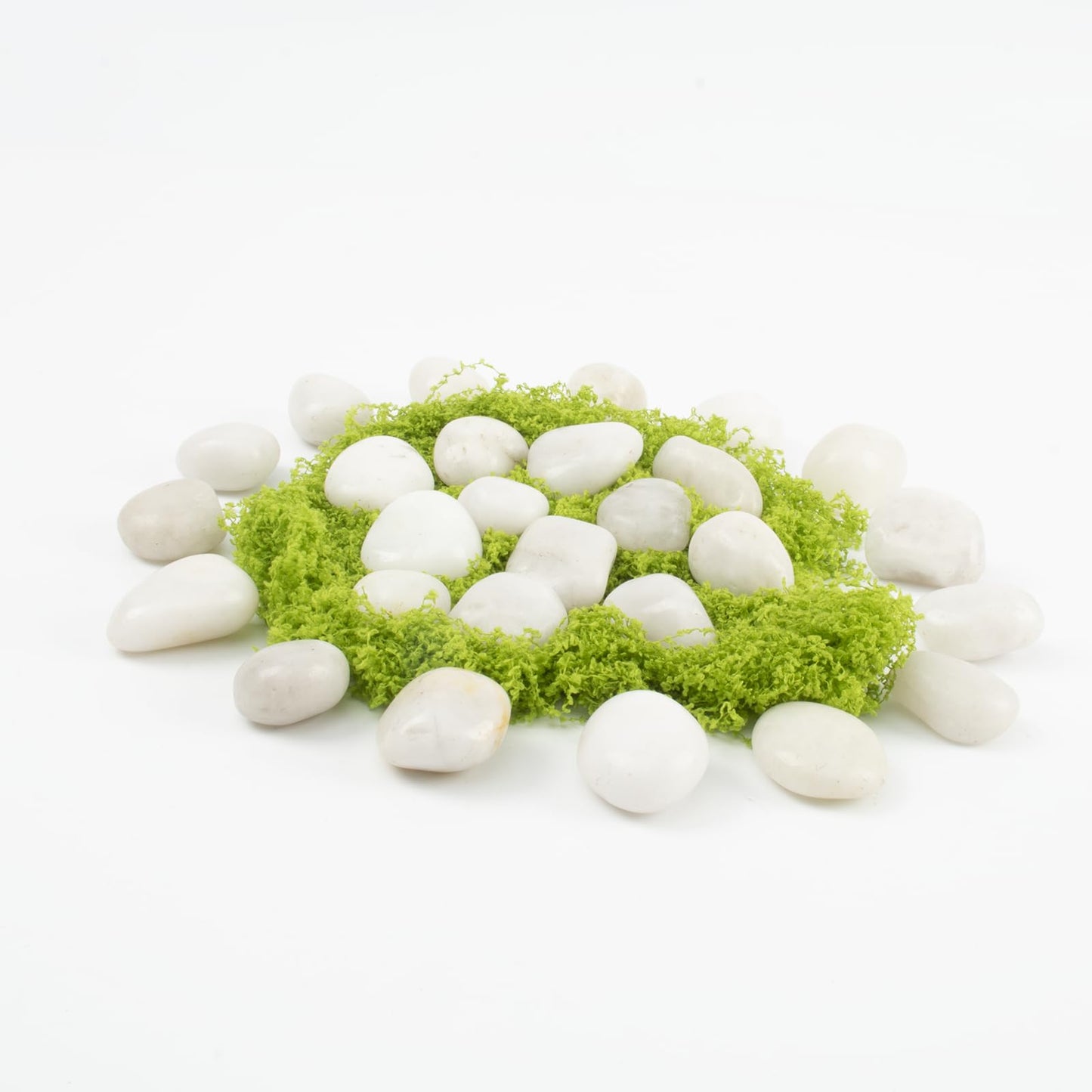 Natural White River Pebbles - LOOIOOJ 20 Lbs Polished Decorative Rocks, 0.5-1 inch, for Aquariums, Gardens, and Indoor Plant Drainage (White, Weight: 20 LB)