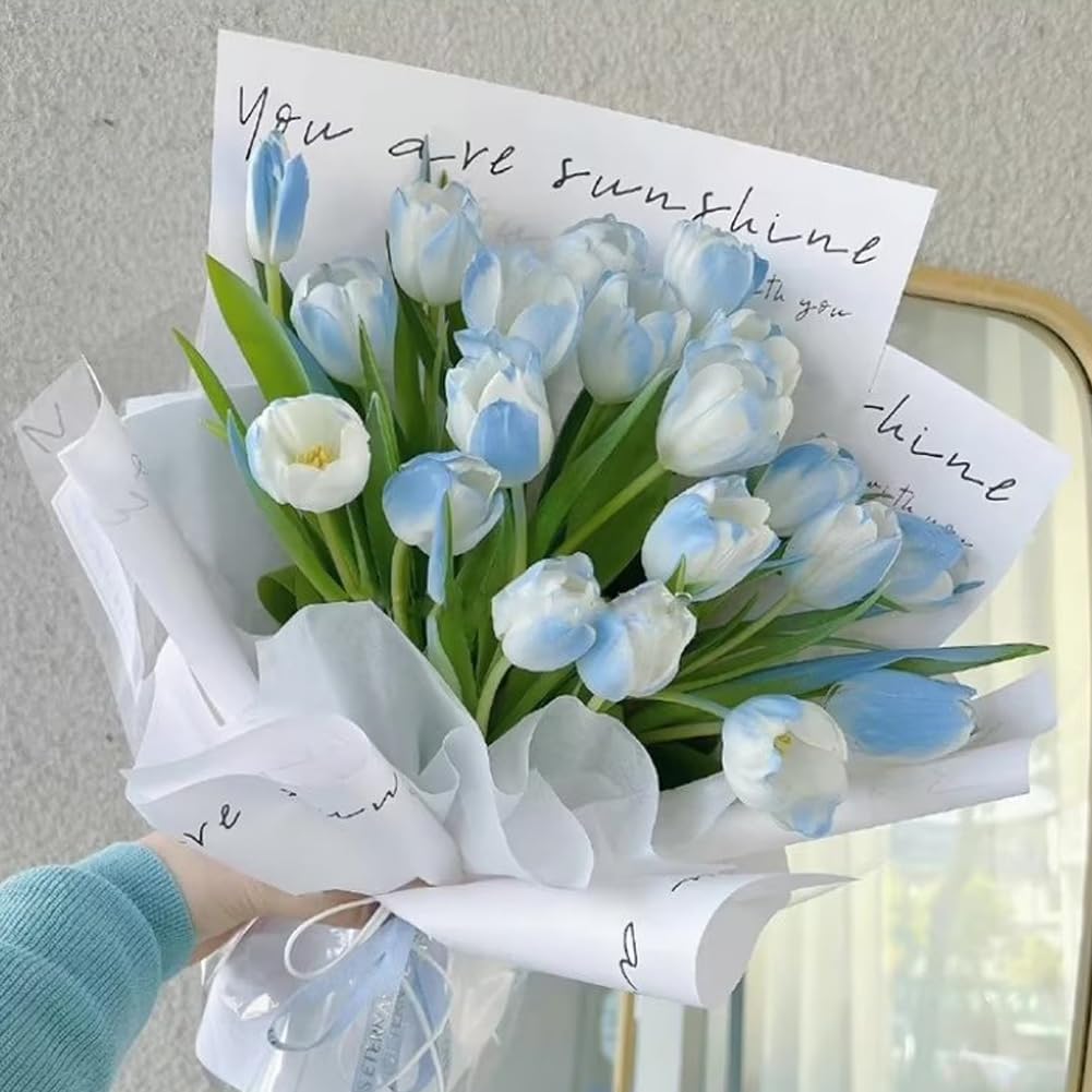 PENINSULA LOVE 20 Sheets Waterproof Flower Wrapping Paper Bouquet Packaging Paper 11.8 * 17.7 Inch Floral Wrap Gift Florist Supplies for Wedding Birthday DIY