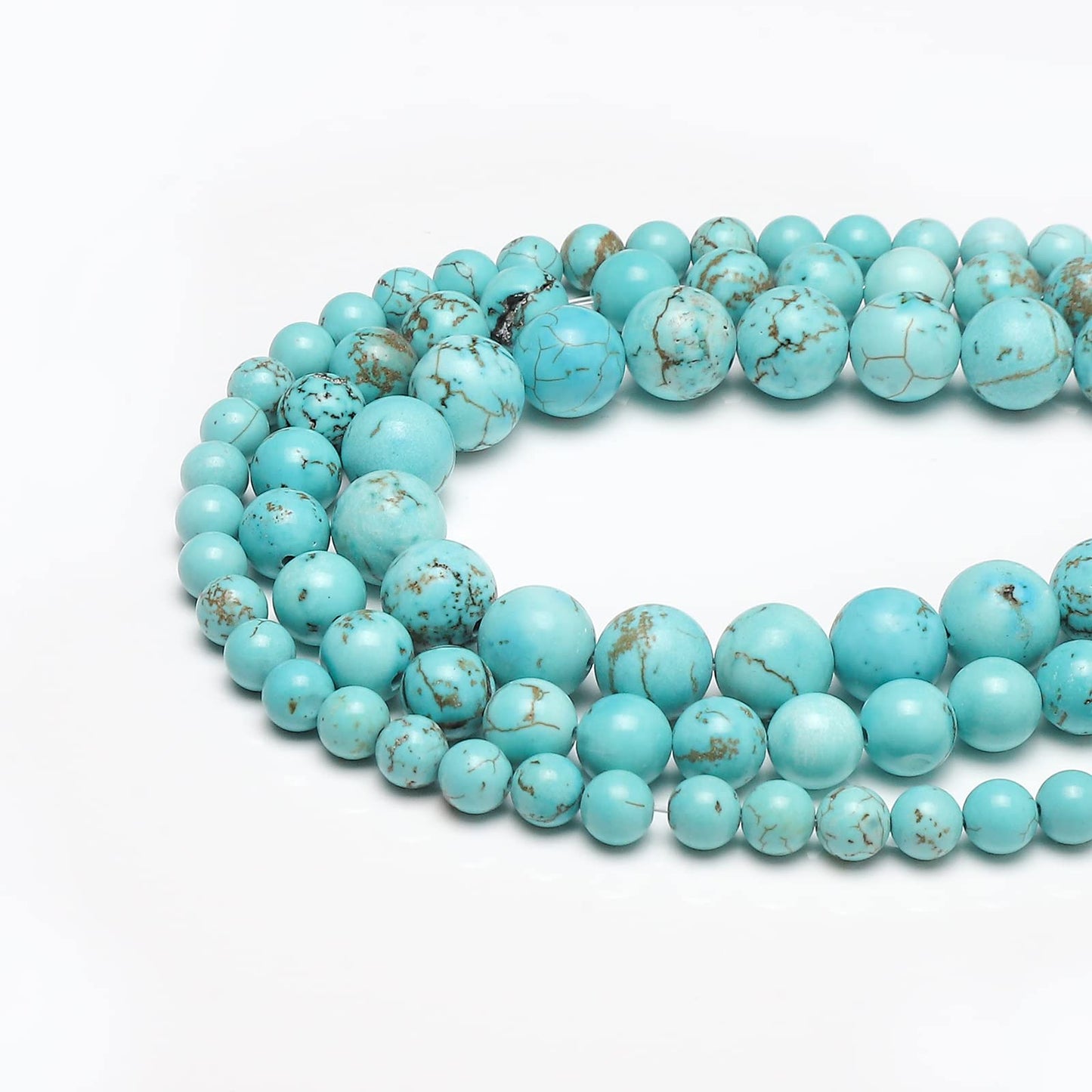 35pcs 10mm Natural Turquoise Gemstone Beads Energy Healing Crystal Round Loose Stone Beads for Jewelry Making, DIY Bracelets Necklaces