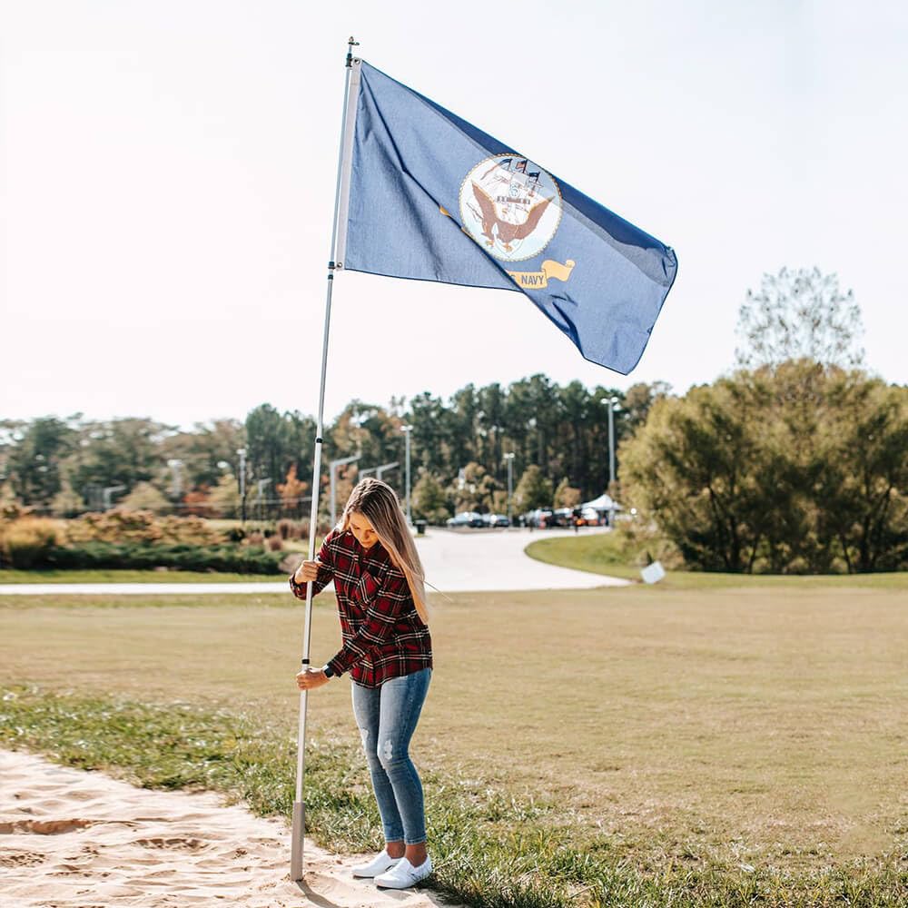 Flagpole-To-Go Portable Flagpole, silver, 8' 8"