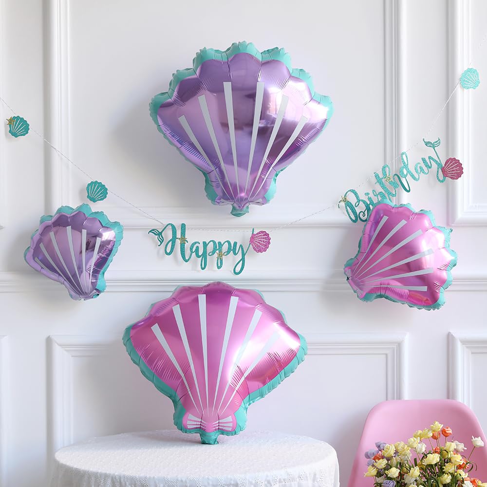 DNBOD Mermaid Party Balloon Arch Kit, 154Pcs Green Purple Little Mermaid Party Decorations Balloon Garland, Under the Sea Summer Birthday Party Supplies for Girls