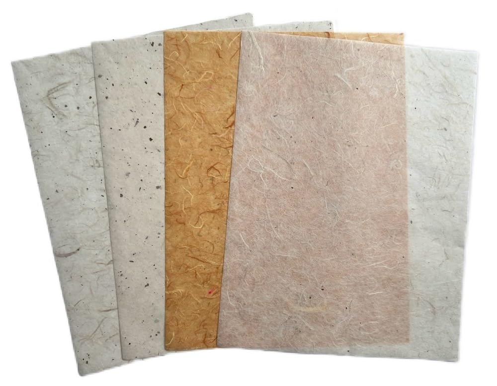 50 Sheets A4 Thin Natural Leaves Rice Straw Mulberry Paper Sheets Art Tissue Washi Paper Design Craft Art Origami Suppliers Card Making Writing (Natural leaves,Onion,etc,, A4)