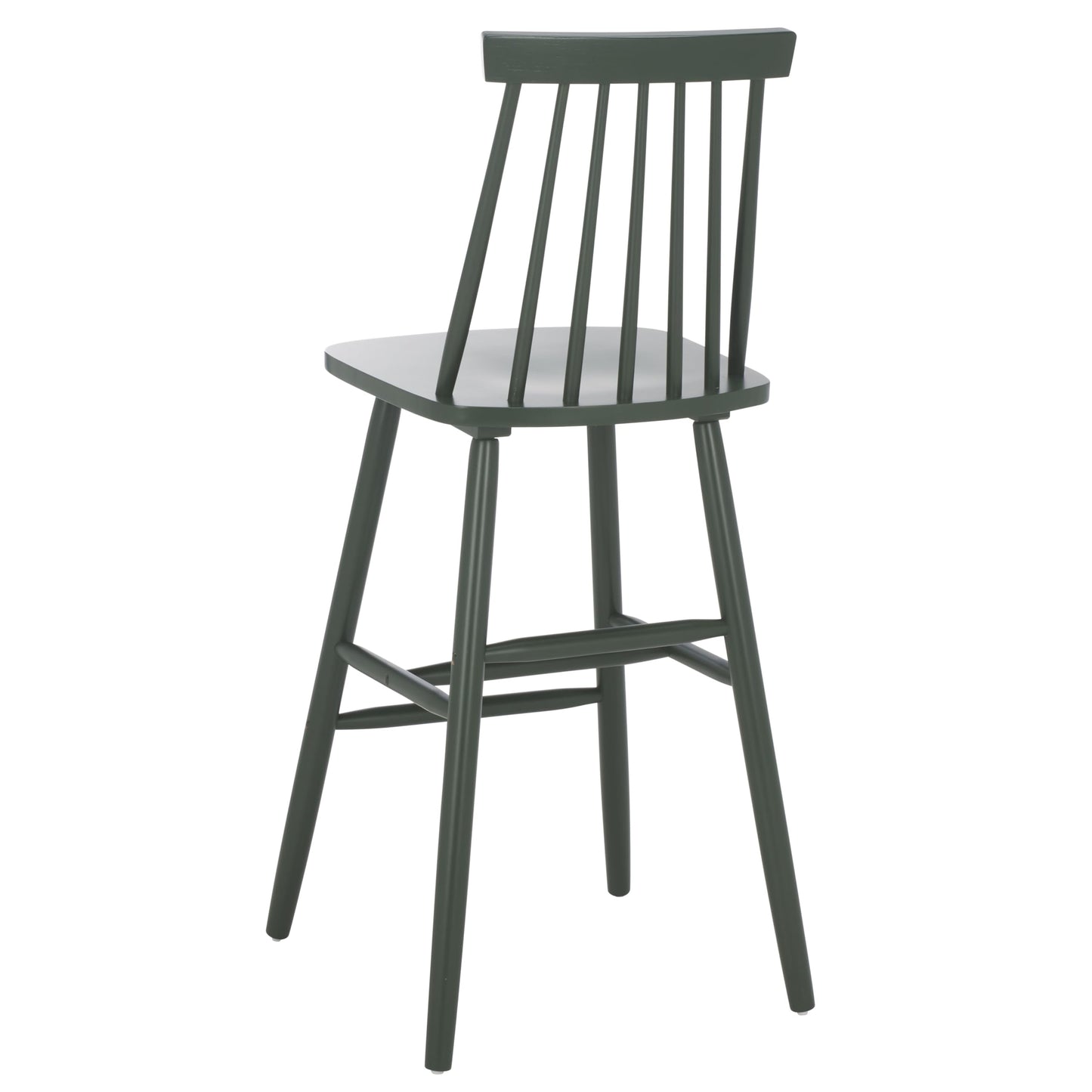 SAFAVIEH Home Collection - Beaufort Garden Green Solid Wood Bar Stool Set of 2, 30-Inch Seat Height, Farmhouse Windsor Spindle Back Design (BST8500G-SET2)