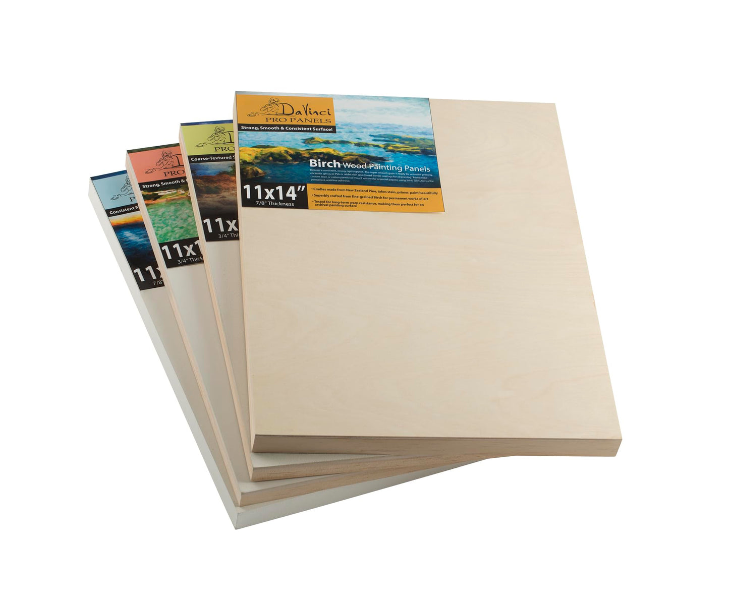 Da Vinci Pro Ultra Smooth Wood Canvas Gesso Board - 2" Deep, 18x24 Single White Acrylic Polymer Gesso Panels for Painting Fine Portraits and Ultra Fine Detail Illustrations and Artwork