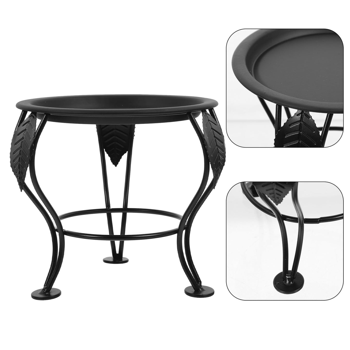 Beavorty 2pcs Metal Plant Stand Flowerpot Holder Indoor Outdoor Iron Decorative Ball Base for Garden Patio Front Door Plant Display