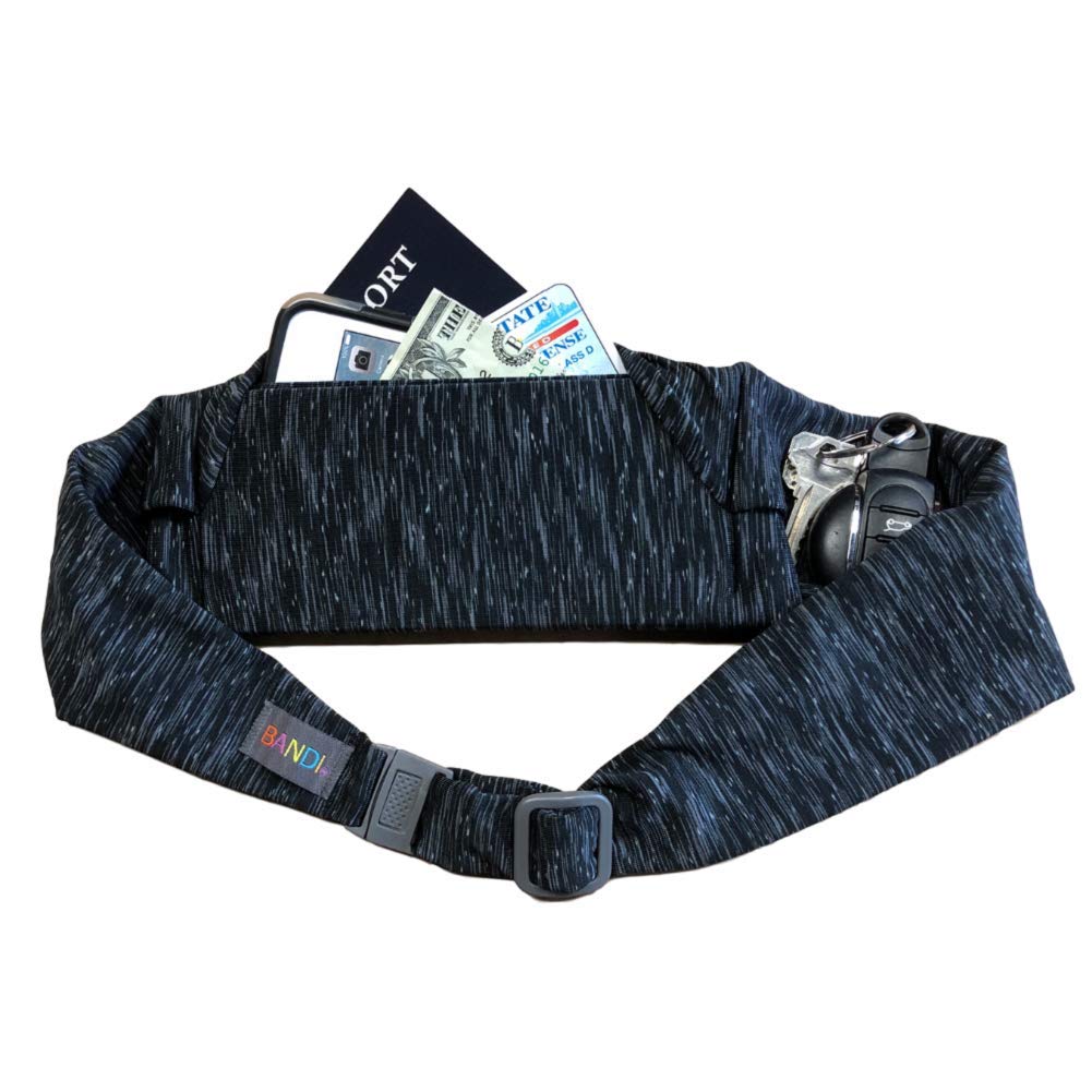 BANDI Running Belt for Women & Men – USA Made No-Bounce Adjustable Waist Pack & Secure Fanny Pack – Fits All Phones, Gels & Essentials – Zipper-Free, Medical Device Friendly