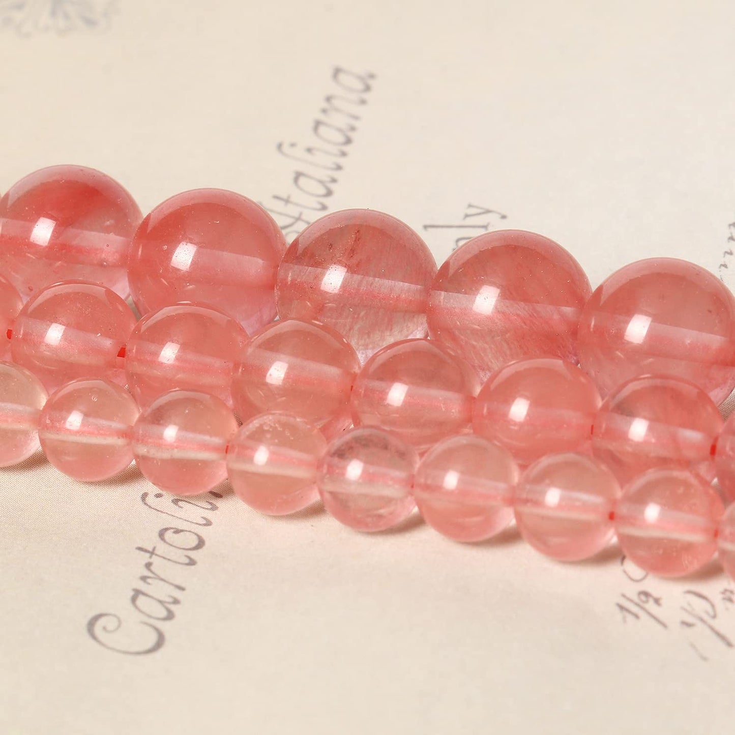 45pcs 8mm Natural Stone Beads Watermelon Crystal Beads Crystal Gemstone for Jewelry Making, DIY Bracelet Necklace