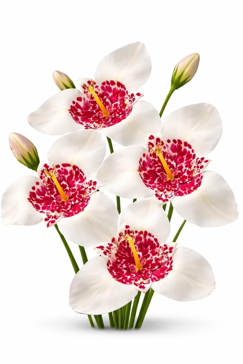 Votaniki Tigridia Pavonia 'Alba' Grandiflora - Perennial Tigridia Flowering (Tiger Flower) Bulbs | Summer Flowers, Tigridia Bulbs - Easy to Grow (3 Pack)