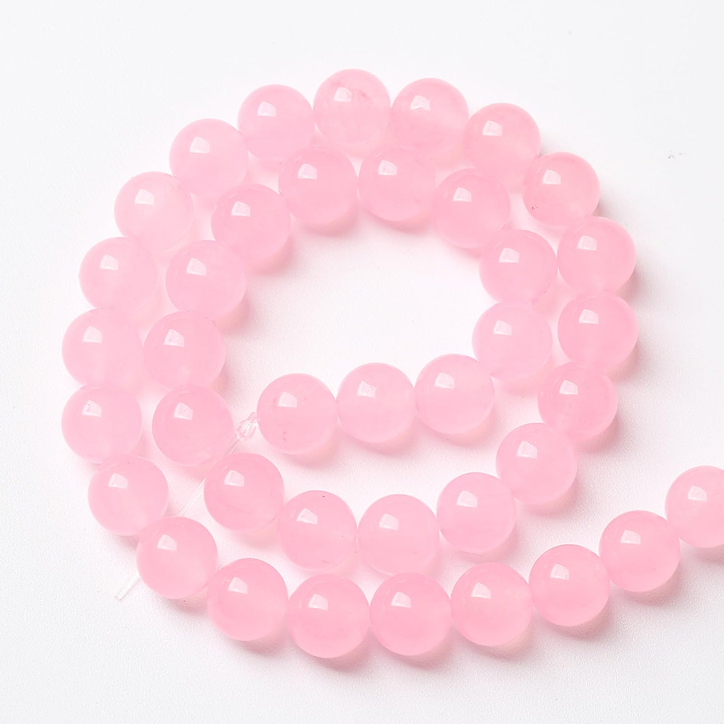 45pcs Natural Light Pink Chalcedony Stone Beads for Jewelry Making - Energy Healing Power Stone Beads - DIY Bracelet Necklace Accessories - 15" (8mm, Light Pink Chalcedony)
