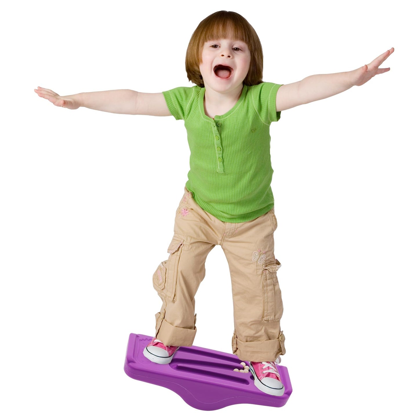 Kids Rocking Seesaw Balance Board with 5 Wooden Balls Sensory Training Rocking Board Balance Training Equipment Children Indoor Outdoor Activity Toy