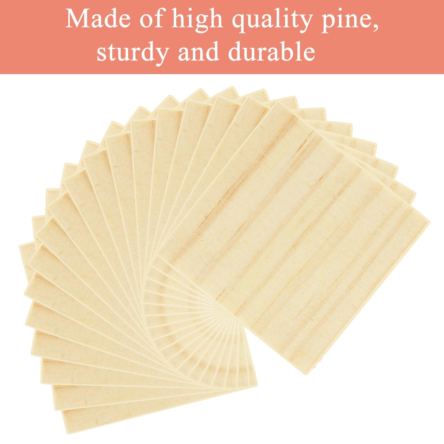 WOPPLXY 100 Pcs 2 X 2 Inch Wooden Squares for Crafts, 0.27 Inch Thick Natural Blank Square Blocks, Unfinished Wood Blocks, Blank Wood Wooden Tiles for DIY Crafts, Engraving, Wood Burning, Painting