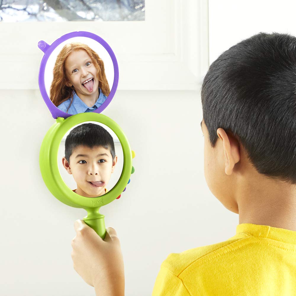 hand2mind See My Feelings Mirror, Play Therapy Toys, Mindfulness for Kids, Emotional Regulation Activities, Social Learning Supplies, Calm Down Corner Set, Set of 4