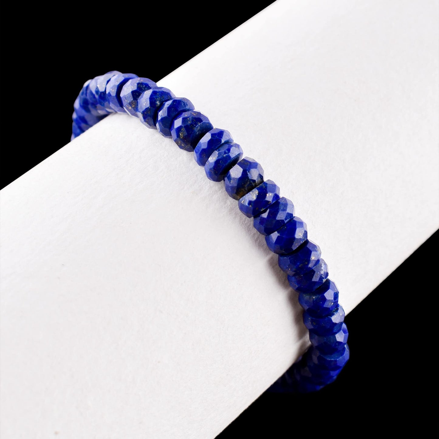 OdrillionGems Natural Lapis Lazuli Gemstones Bolo Bracelet, Faceted Beads, 925 Sterling Silver, Chakra Healing Crystals, Adjustable Slider, Handmade, Women Jewelry, Valentine Gift, 10"