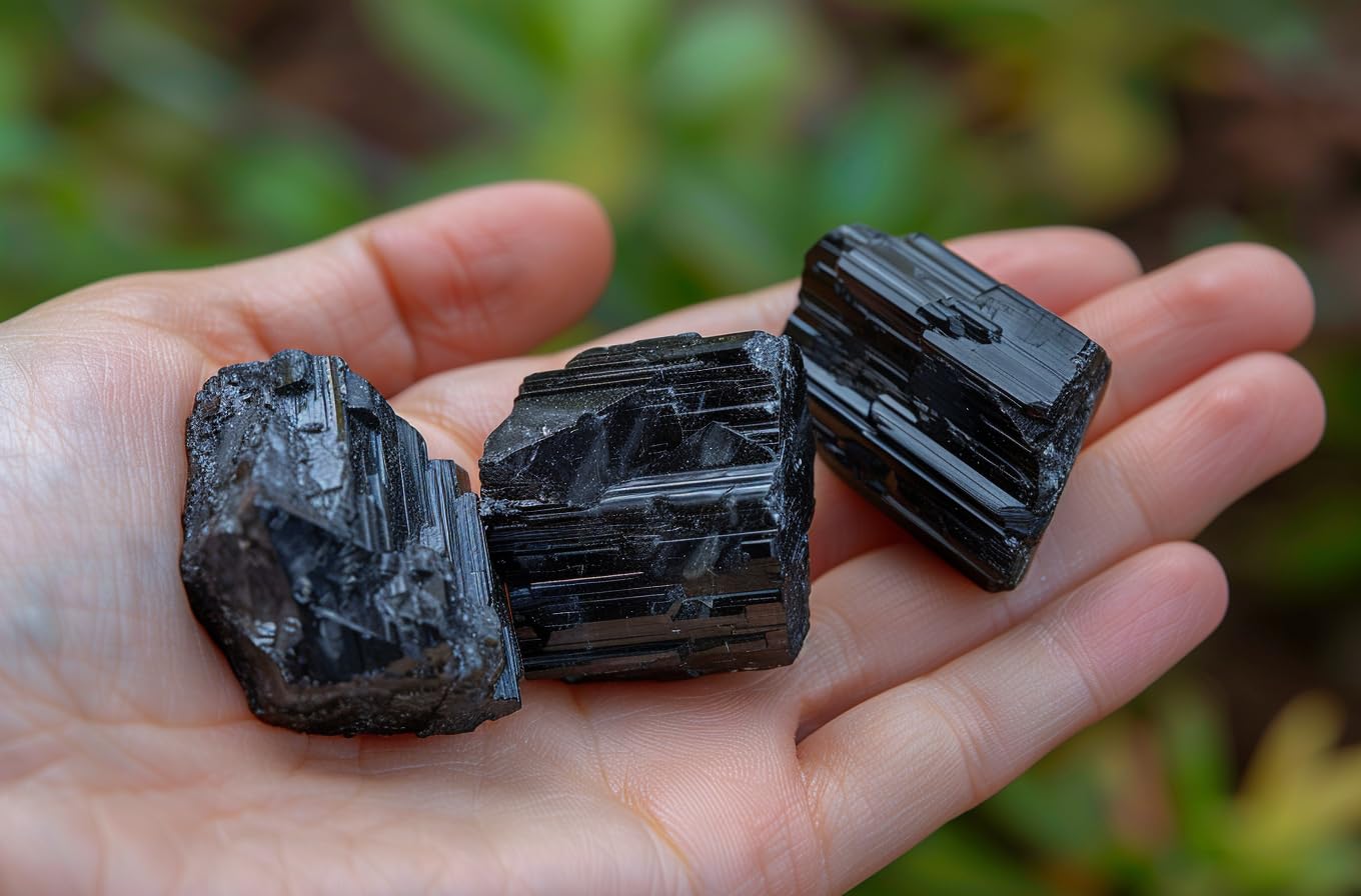 2 lb Black Tourmaline Bulk Raw Crystals and Healing Stones for Tumbling, Wire Wrapping, Wicca Reiki,Meditation