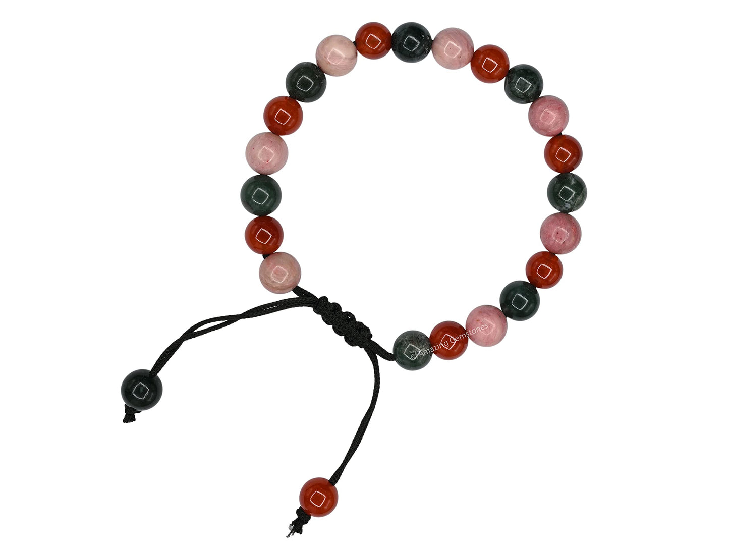 Amazing Gemstone Immunity Manifestation Bracelet - Carnelian Rhodonite Moss Agate Bracelet Set for Men Women Healing Calming Anxiety Stress Relief Gifts Pulseras Para Hombres Mujer Stocking Stuffers