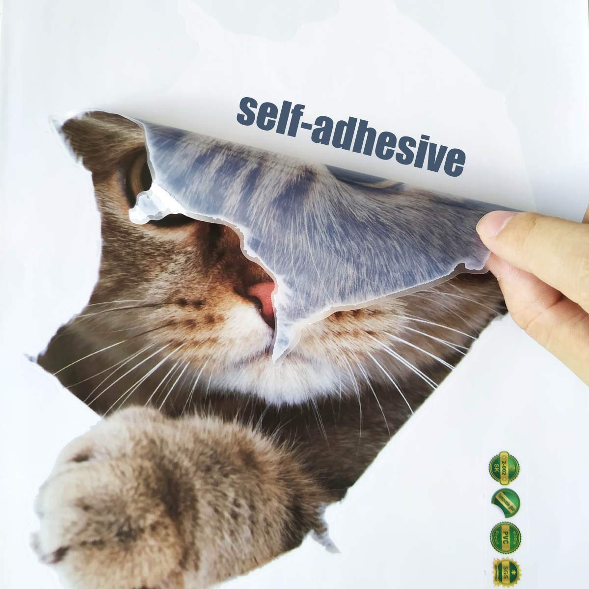 6PCS 3D Wall Stickers Cats Self Adhesive, Kids Wall Decals/Removable Vinyl Art Murals for Living Room Baby Rooms Bedroom Toilet House Wall DIY Decoration