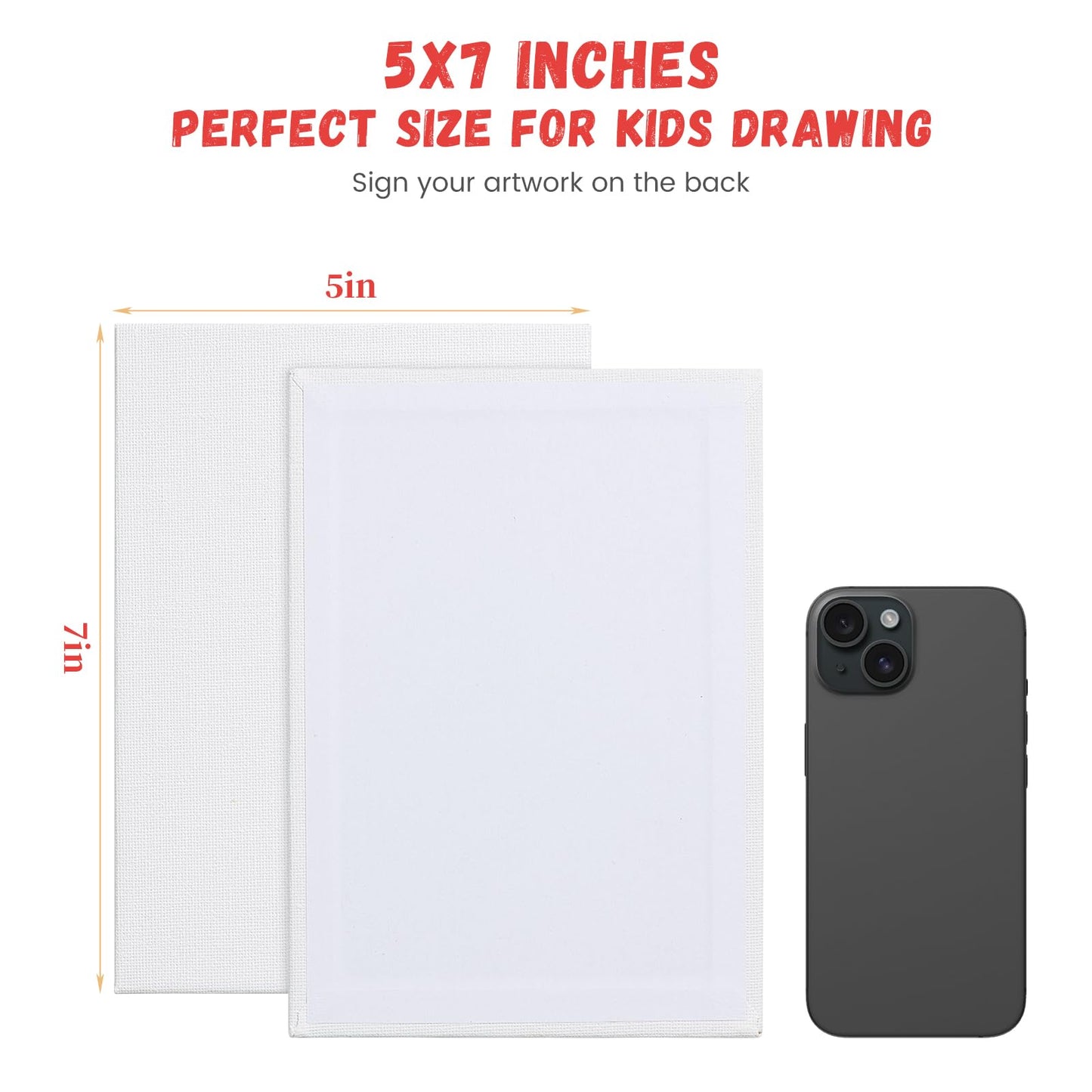 Simetufy 42 Pack 5x7 Inch Small Canvas Boards for Painting, 8oz Pre-Primed Flat Canvas Panels, Acid-Free 100% Cotton for Acrylics Oil Watercolor Paints