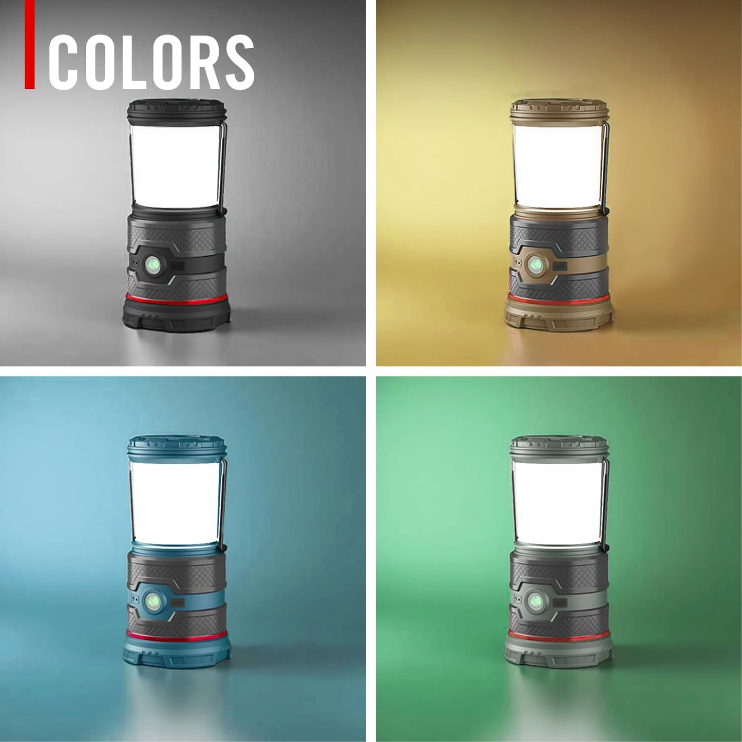 COAST EAL35R 1000 Lumen Voice-Controlled LED Emergency & Camping Area Lantern with Warm, Cool White, Day, Red & Red Flashing Mode, Power Bank Functionality - Desert