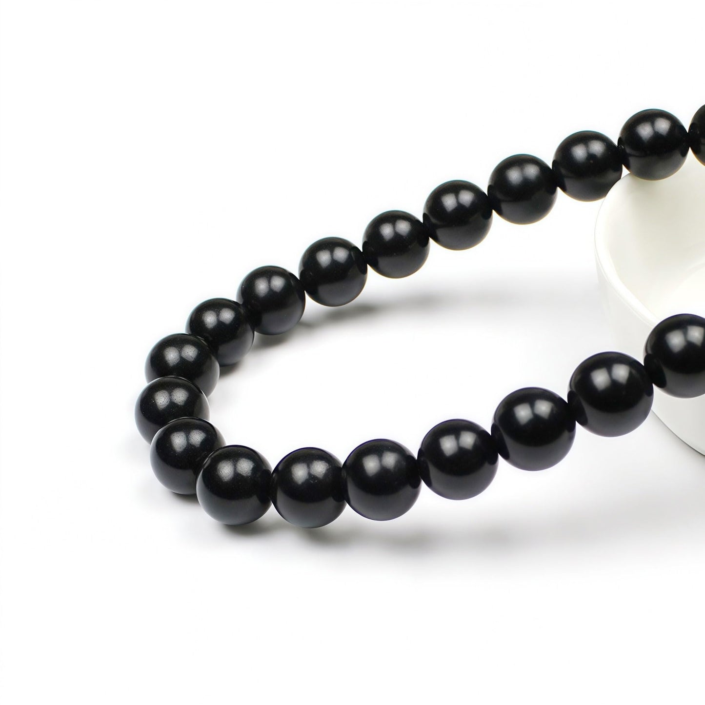 MJDCB Real Stone Beads Natural Matte Black Onyx Agate Round Loose Bead for Jewelry Making DIY Bracelet Necklace(10mm)