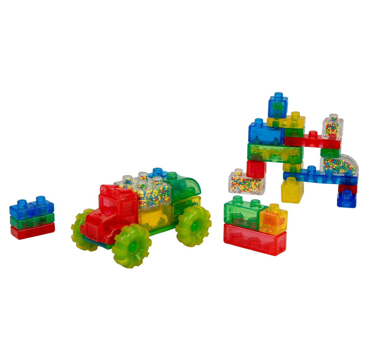 Goliath Jelly Blox Vrroom! Truck Kit | Includes 35 Blocks | Toddler & Preschool Building Blocks Kids Can Squeeze, Stretch, Squish | MESH ACCREDITED | Safety Tested Ouch-Free | Sensory Play Toy Ages 2+