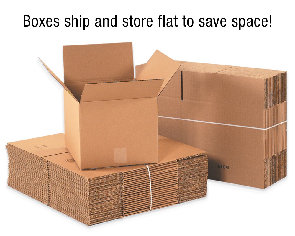 PARTNERS BRAND 15 x 11 x 6 Corrugated Cardboard Boxes, Medium 15"L x 11"W x 6"H, Pack of 25 | Shipping, Packaging, Moving, Storage Box for Home or Business, Strong Wholesale Bulk Boxes