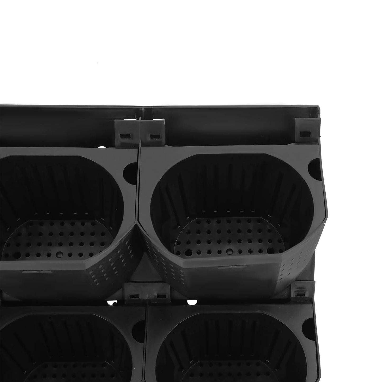 HAOREBAIYU Wall-Mounted Flower Pot Holder for Indoor Outdoor Use on Balcony, Patio, Garden (36-Slot Black)