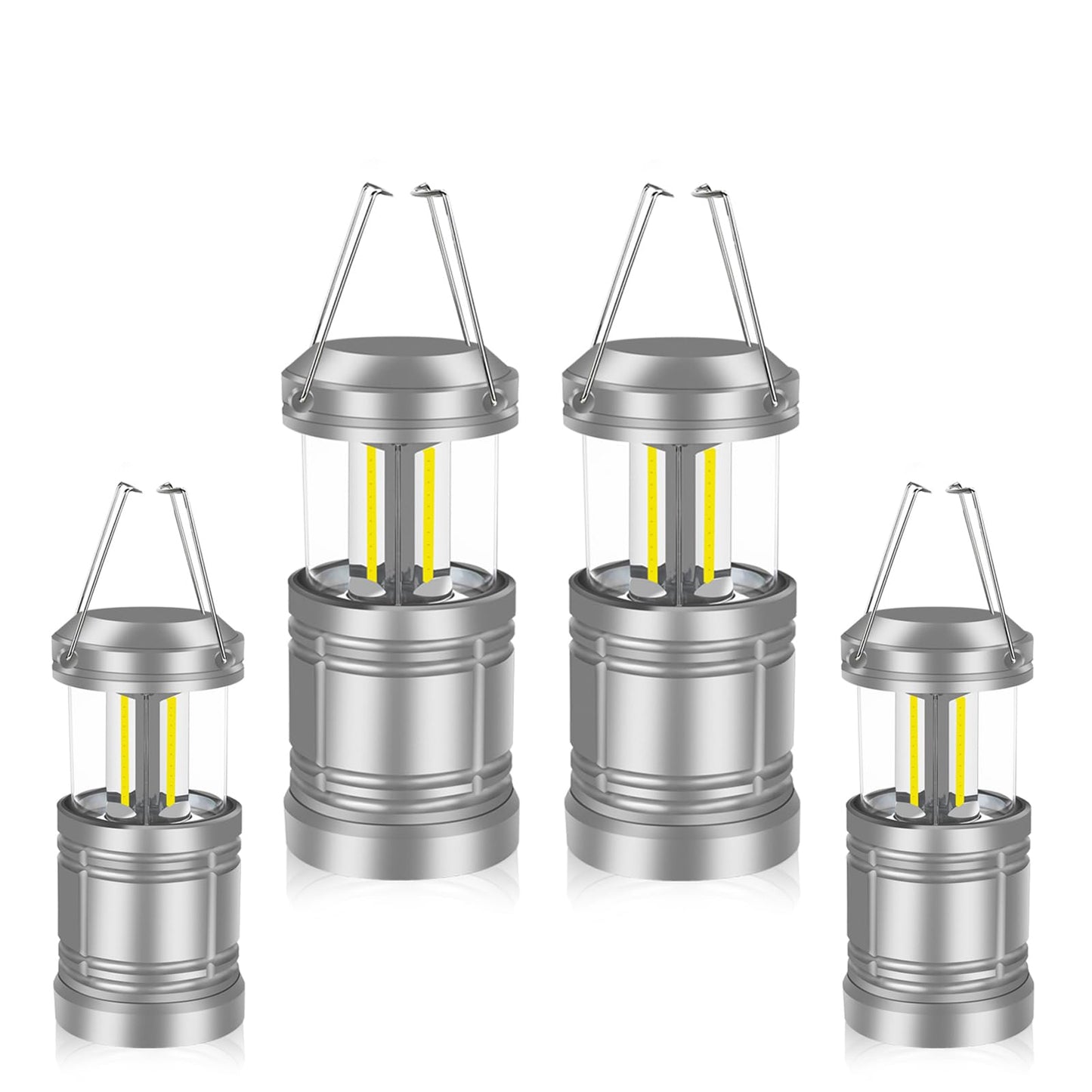 LED Camping Lantern, Battery Powered Hanging Lantern for Outdoor Camping Emergency Power Outages, 4 Pack