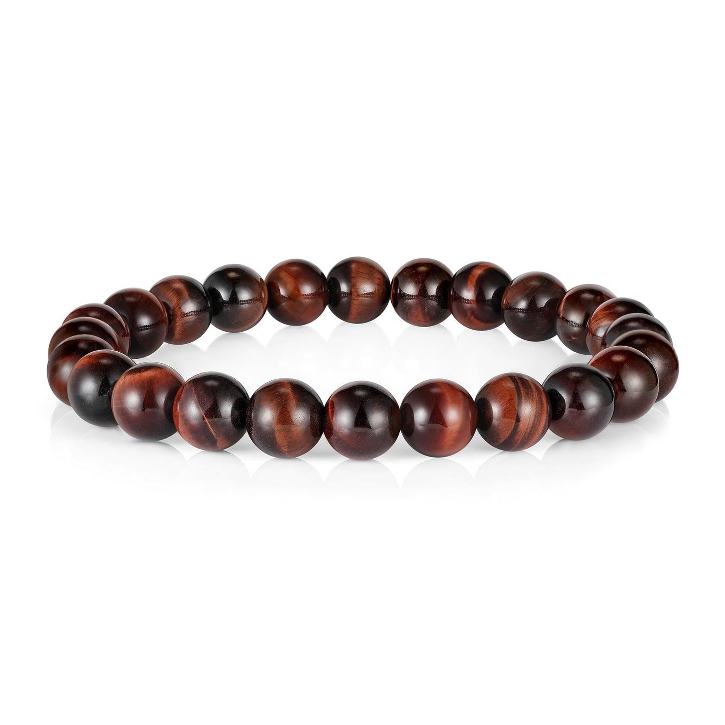 M MOOHAM Beaded Bracelets for Mens Gifts - Lava Rock Beaded Red Tiger Eye Bracelets for Mens Jewelry Gifts