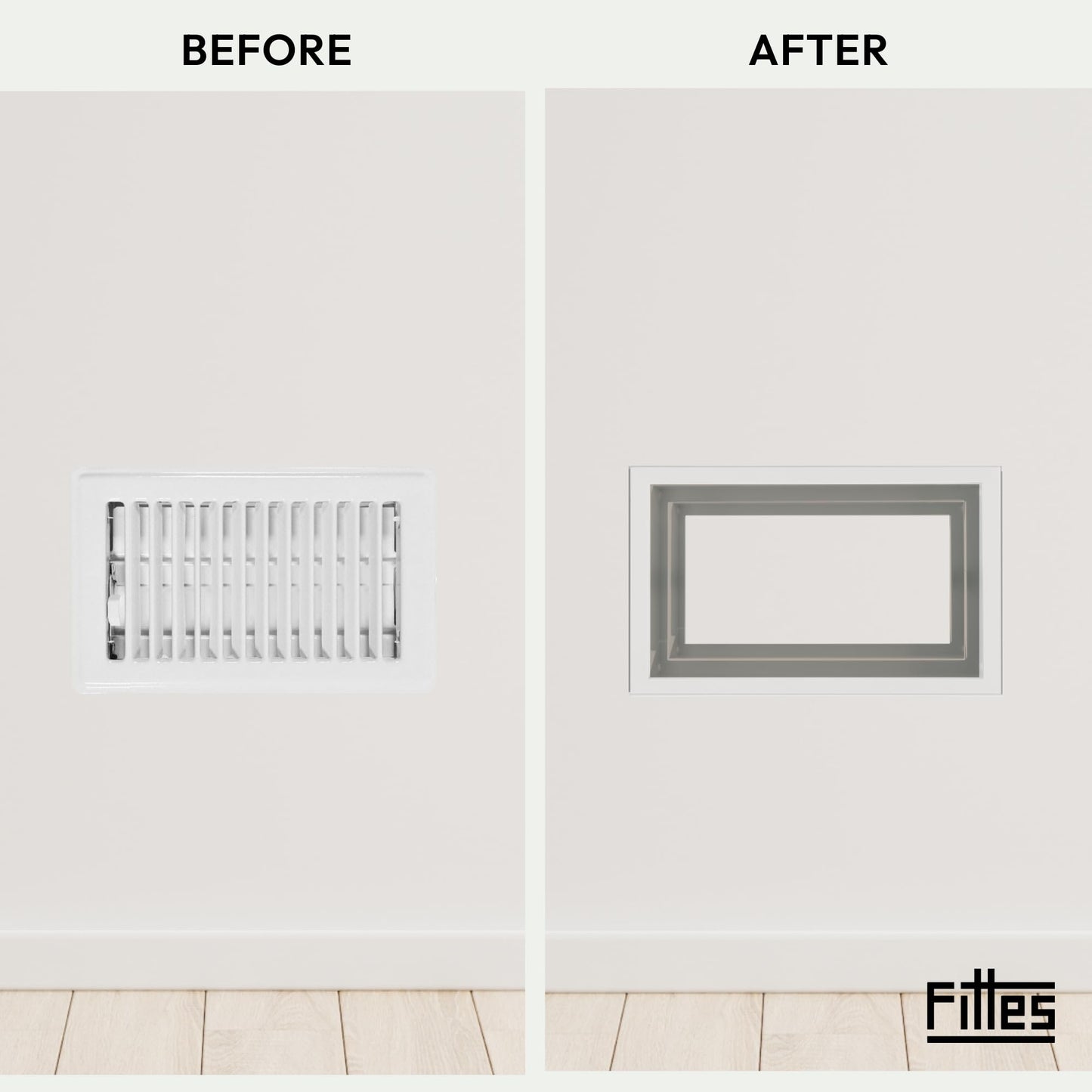 Fittes Framed Wall Vent [Lite+] - 6"x10" - Cotton White - 1 Pack
