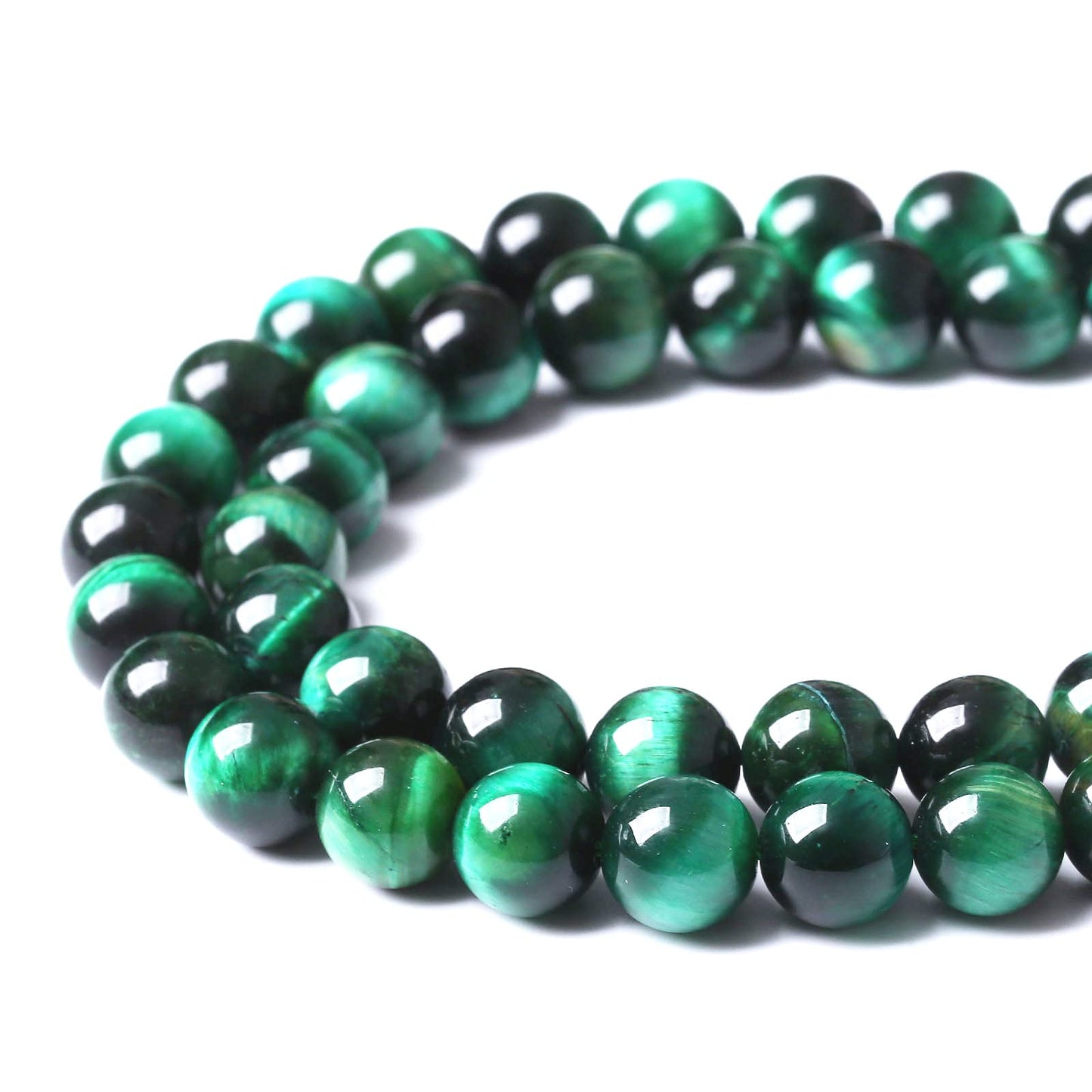 45PCS 8MM AAA Green Tiger Eye Stone Beads Natural Gemstone Bead Crystal Healing Energy Jewelry Making DIY 15 inches