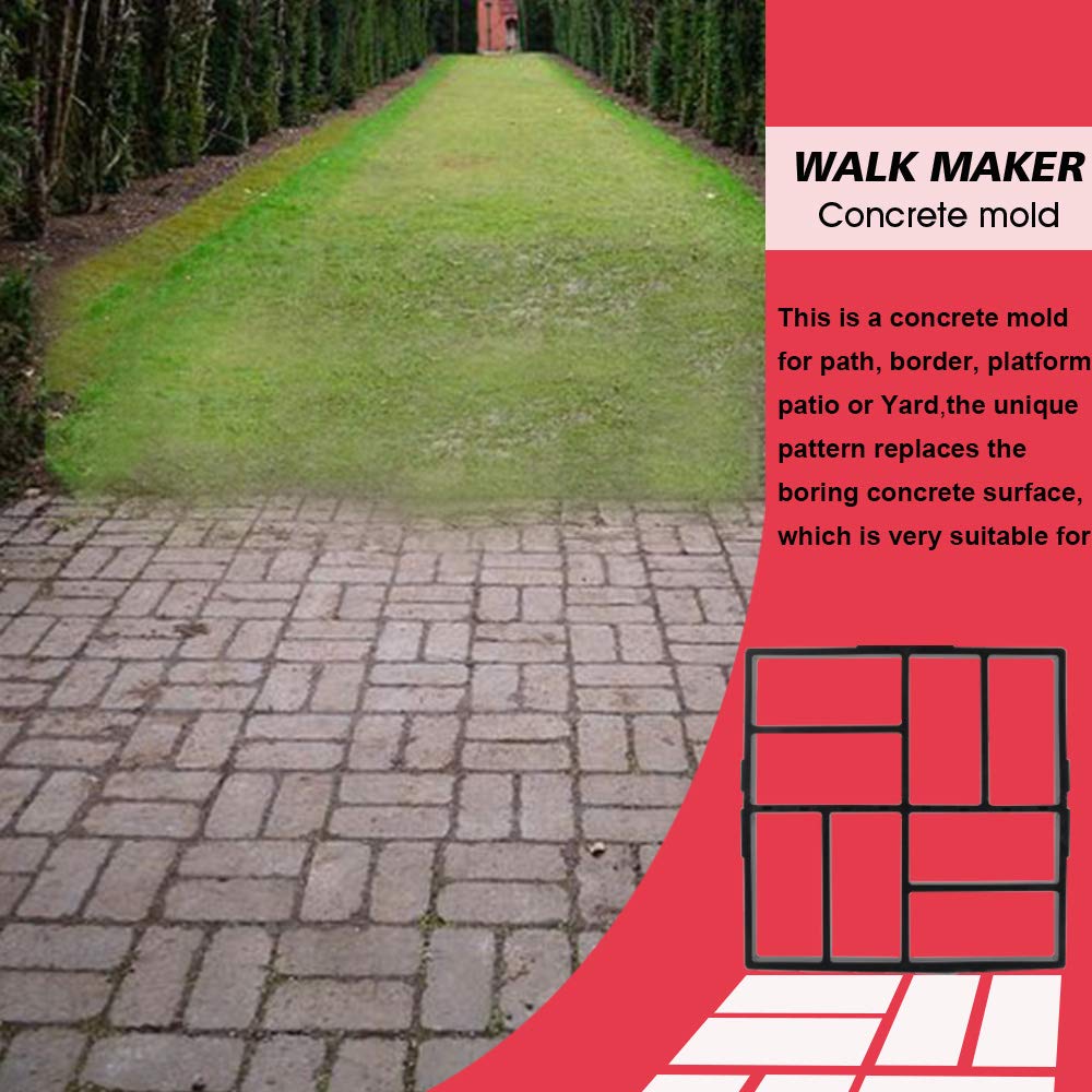 Anothera 15.7"x15.7"x1.57" Concrete Molds Reusable Walk Maker Pathmate Stone Molding Stepping Stone Path Maker Paver Yard Patio Lawn Garden DIY Walkway Pavement Brick Moulds (8-Grid)
