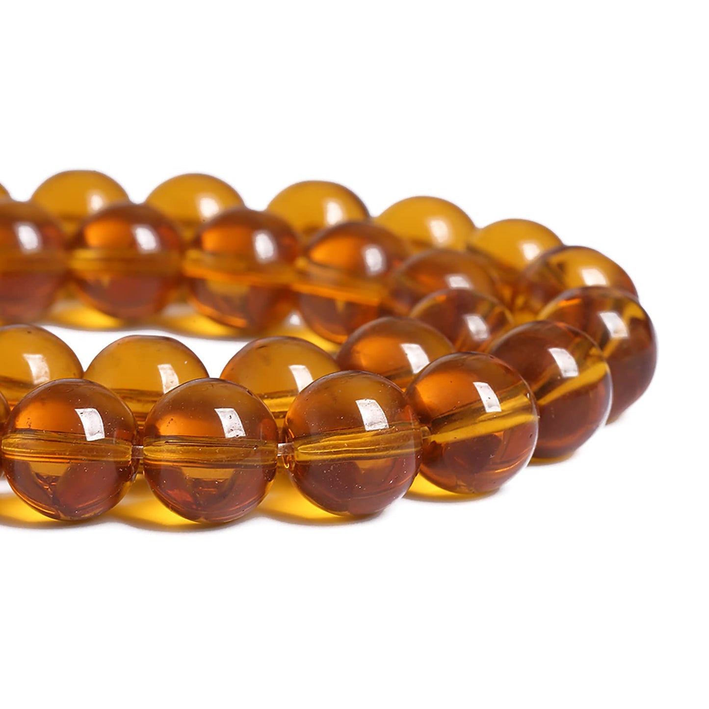6MM 63PCS Amber Glass Spacer Loose Beads for Jewelry Making DIY Bracelet Necklace