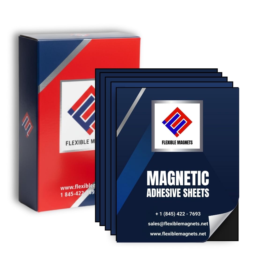Flexible Magnets – Magnetic Sheets with Adhesive Backing, 5" x 7" (10 Pack) Stick-On Magnetic Sheets for Refrigerator Magnets, Magnetic Labels, Crafts, DIY Projects & More