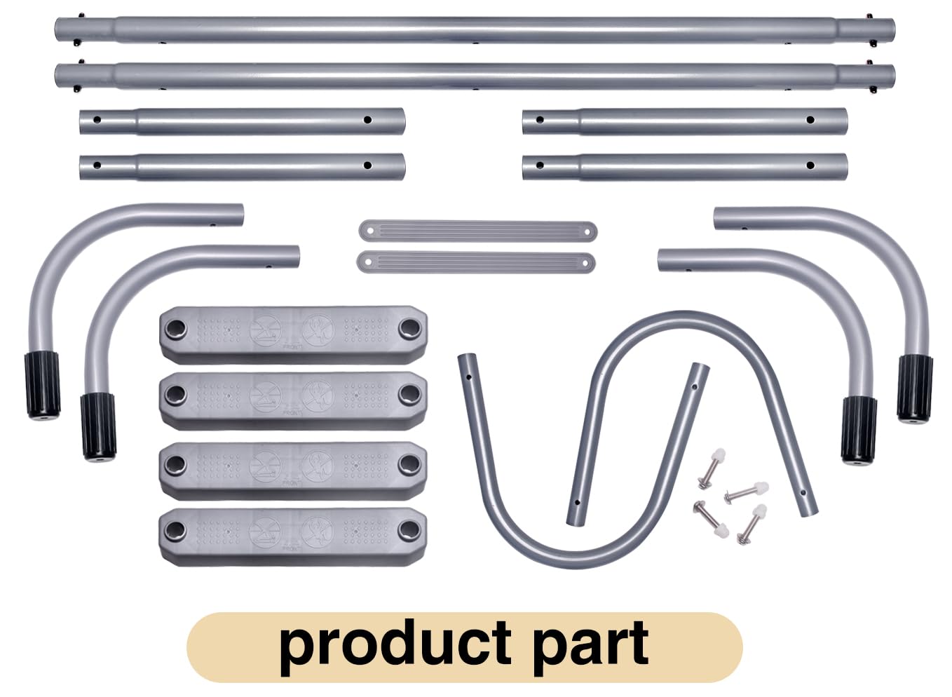 3-Step Steel Bolt-On Pool Ladder Universal Fit Above Ground Swimming Pools - Heavy Duty Non-Slip Entry Steps for Entry and Exit System Swim Pools with Non-Slip Plastic Steps