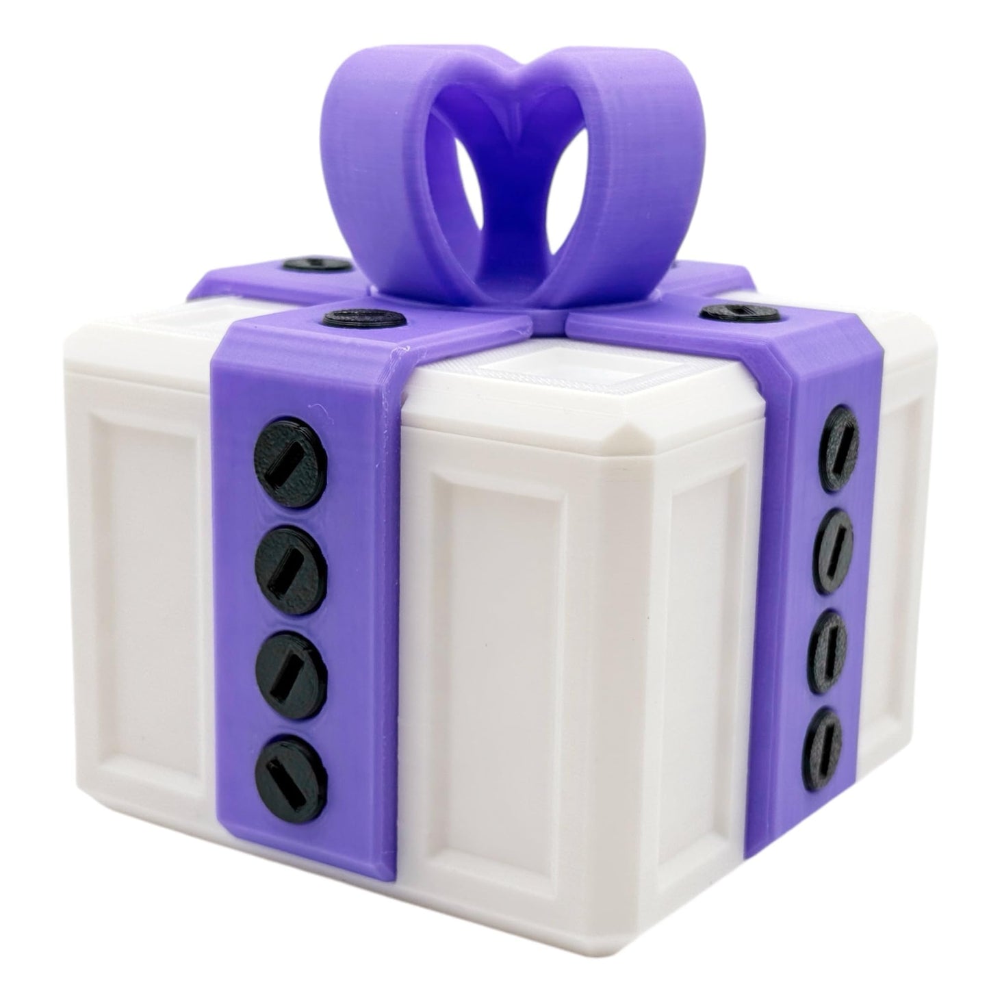 critigulf annoying kids Christmas gifts funny gift box for money and card holder.large gag prank case with screws. (purple and white)