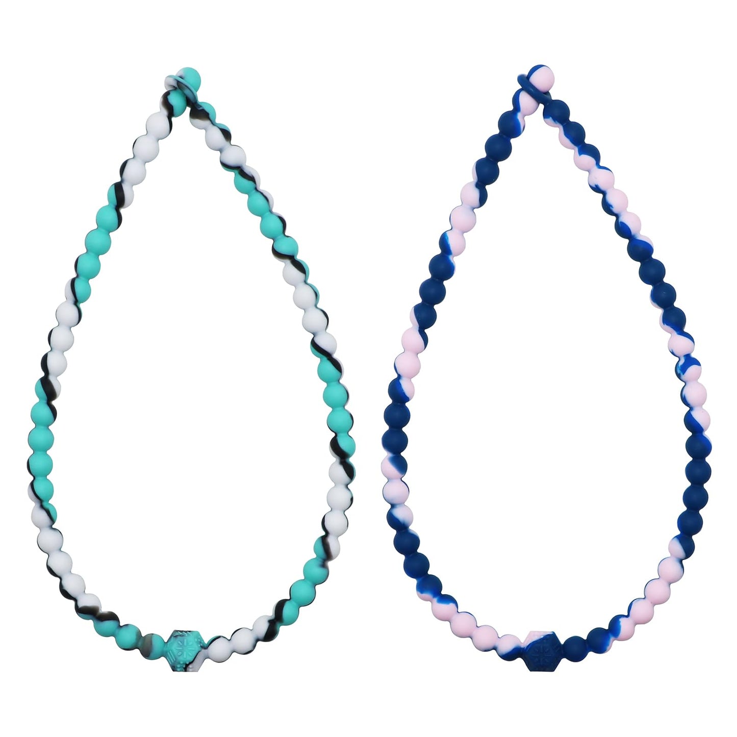 Chew Necklaces for Sensory Kids, 2 Pack Chewy Necklace Sensory to Reduces Anxiety and Stress, Integrated Safety Design Teething Necklace for Baby, BPA Free