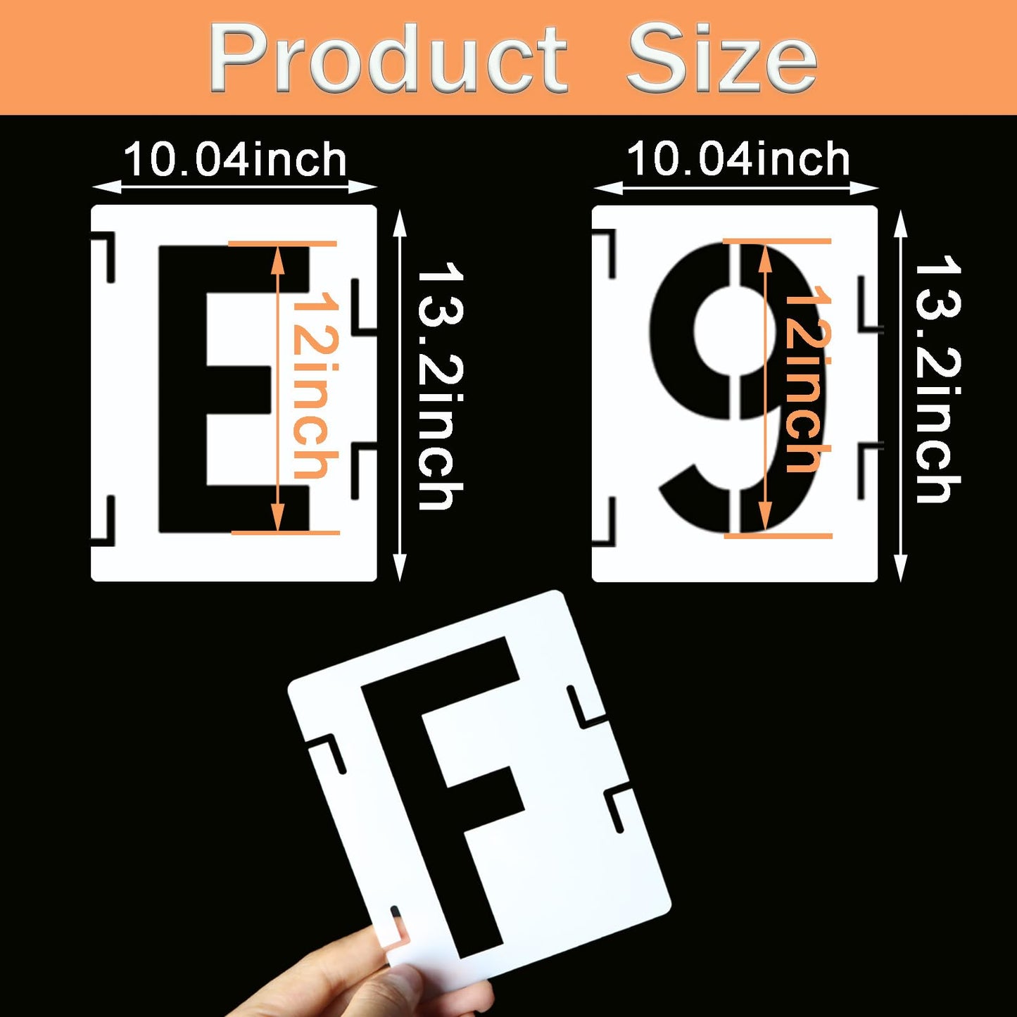 12 Inch Letter Stencils Symbol Numbers Craft Stencils, 42 Pcs Reusable Alphabet Templates Interlocking Stencil Kit for Painting on Wood, Wall, Fabric, Rock, Sign (Font Height is 12 Inch)