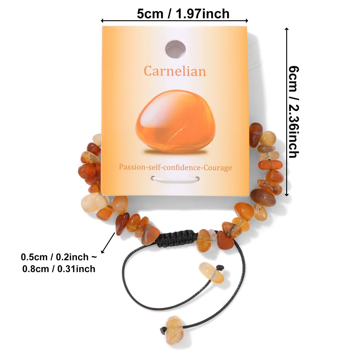 Woven Adjustable Irregular Beaded Carnelian Bracelet-Chakra Bracelets for Women Relive Anxiety Healing Crystals Carnelian Jewelry for Birthday Valentine's Day Mother's Day Thanksgiving Day Christmas Gifts