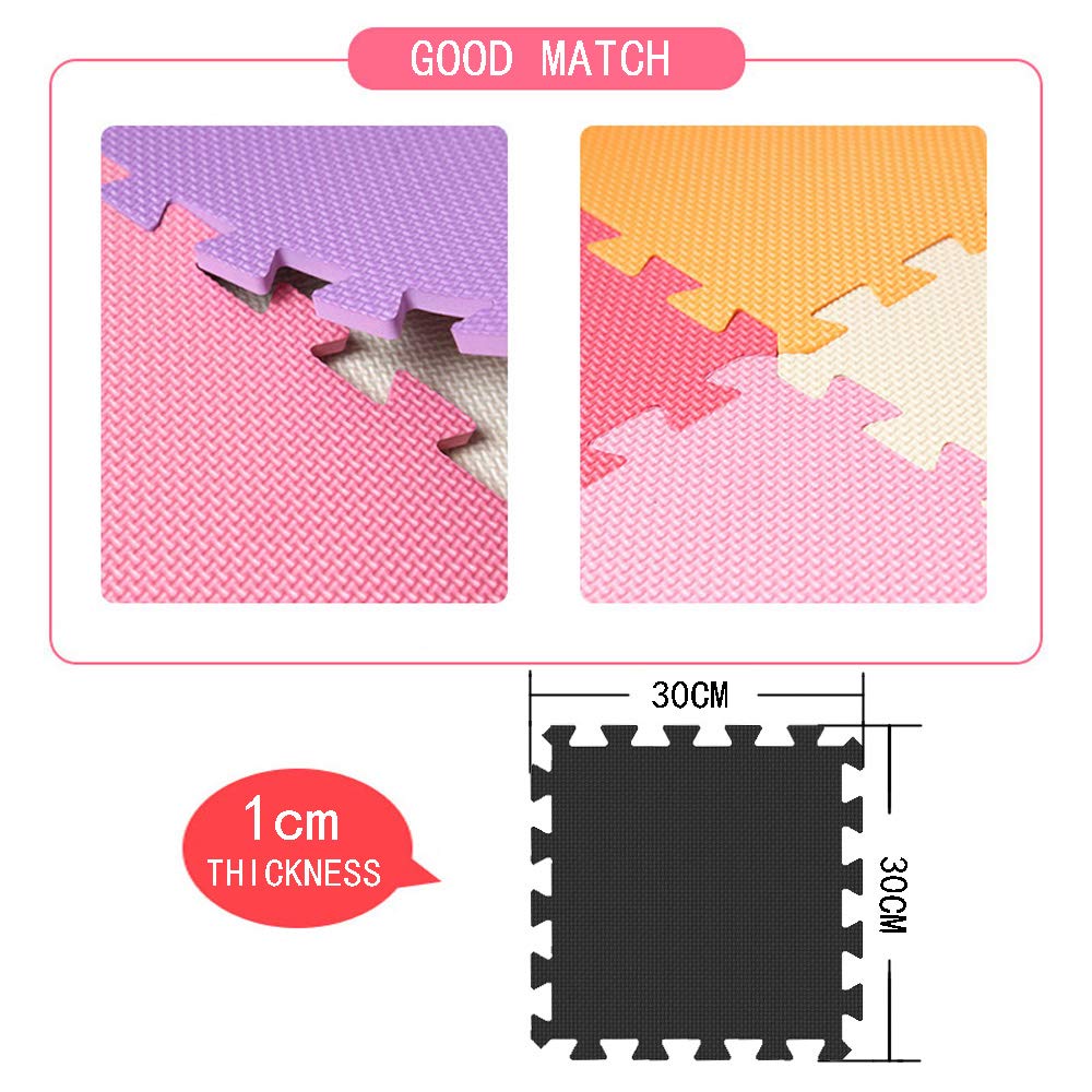 YIMINYUER Baby Playmat, 20 Pcs Soft EVA Foam Jigsaw Puzzle Exercise Yoga Mat, Non-Toxic Portable Playroom Flooring for Crawling, Floor Protection, Unisex, R10-G301020